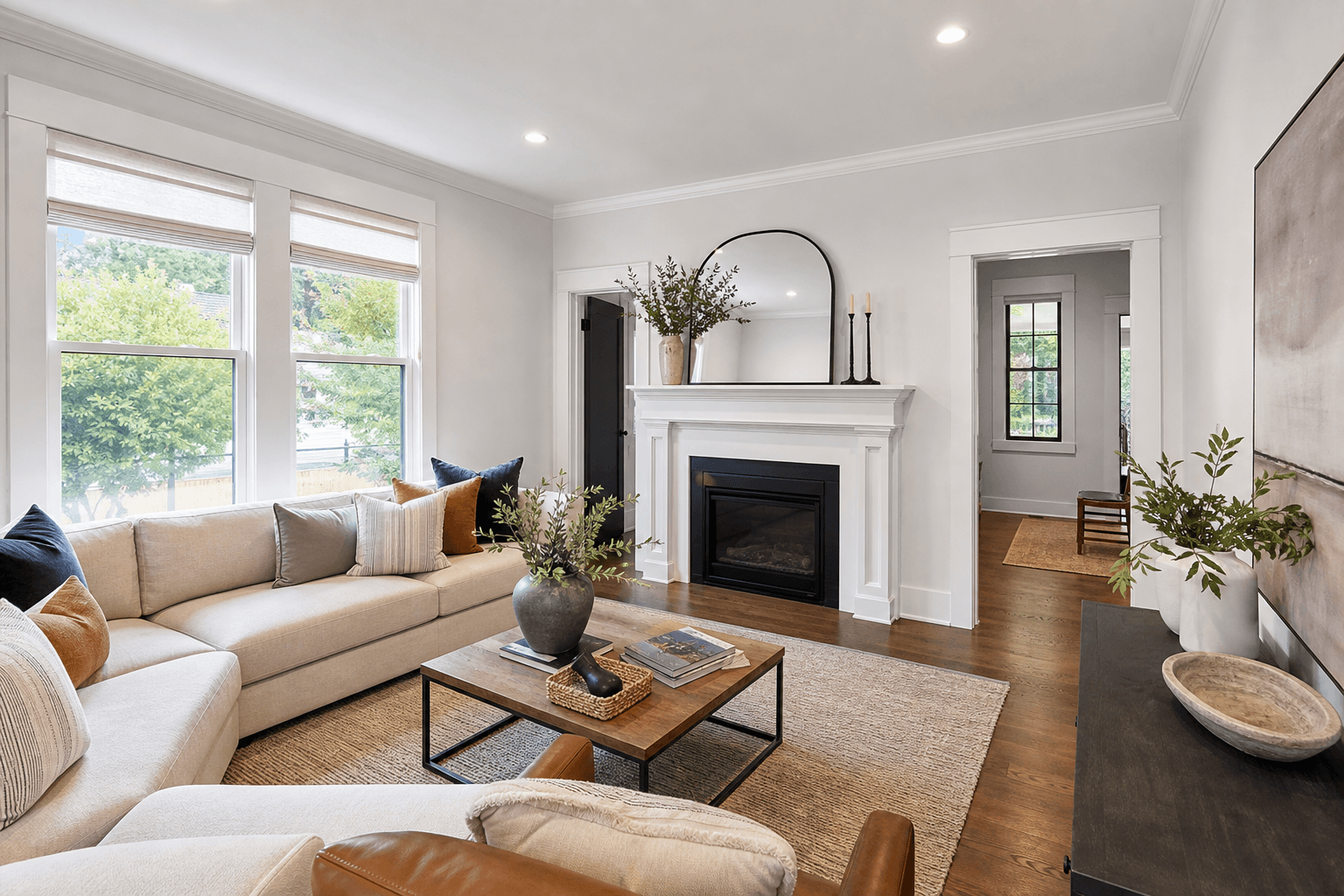 Interior room painting with clean finish