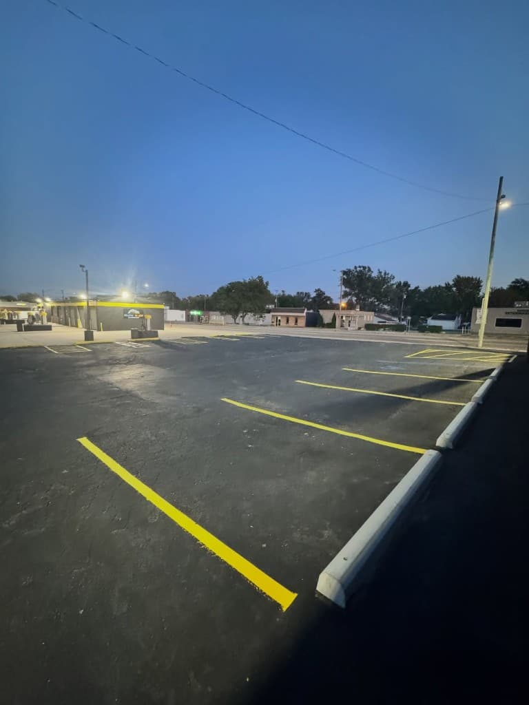 Commercial parking lot striping project